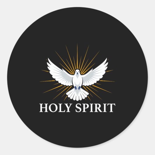 Holy Srit Dove Sritual Symbol Christian Bible Fait ラウンドシール (正面)