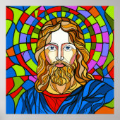 holy stained glass design procreate hand drawing  ポスター (正面)