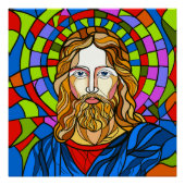 holy stained glass design procreate hand drawing  ポスター (正面)