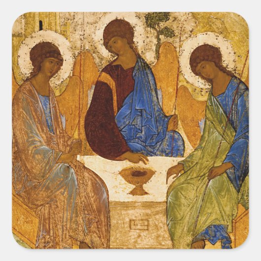 Holy Trinity by Andrey Rublev スクエアシール (正面)