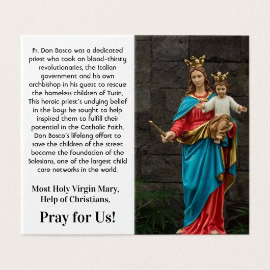 Holy Virgin Mary, Help of Christians, Prayer Card (外部フラット)