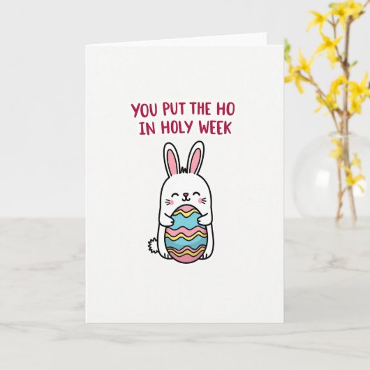 Holy Week Rabbit Funny Card カード (黄色い花)
