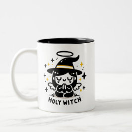 Holy Witch Praying Angel Halloween Mug | Two-Sided ツートーンマグカップ