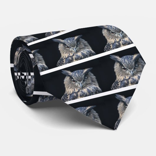 Holzauge sei wachsam - blinzelnder Uhu ネクタイ (ロール)