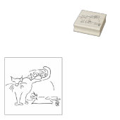 Holzstempel mit Katzencartoon „Katzensympathie" ラバースタンプ (押印)