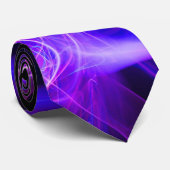 HOMAGE TO MOZART/Blue Purple Fractal Swirls, Black ネクタイ (ロール)