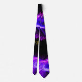 HOMAGE TO MOZART/Blue Purple Fractal Swirls, Black ネクタイ (裏面)