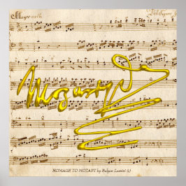 HOMAGE TO MOZART SIGNATURE，ピアノ用ミュージックシート ポスター