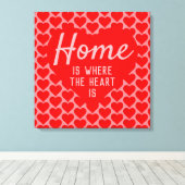 Homeはハートがメッセージ キャンバスプリント (インサイチュ (ウッドフロア))