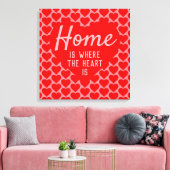 Homeはハートがメッセージ キャンバスプリント (インサイチュ (リビング))