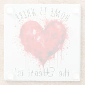 Homeはハート ガラスコースター (裏面)