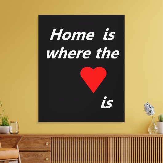 Homeはハート キャンバスプリント (インサイチュ (リビング))