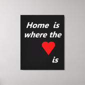 Homeはハート キャンバスプリント (正面)
