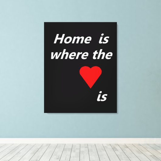 Homeはハート キャンバスプリント (インサイチュ (ウッドフロア))