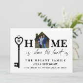 Homeはハート、新しいアドレスの写真カード 案内状 (スタンド正面)