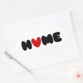 Homeはハート 楕円形シール (封筒)