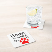 Homeは前部印刷の場所 スクエアペーパーコースター (インサイチュ)