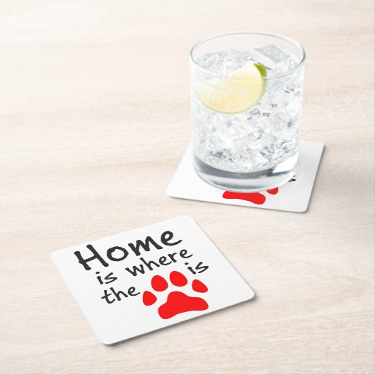 Homeは前部印刷の場所 スクエアペーパーコースター (インサイチュ)