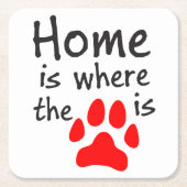 Homeは前部印刷の場所 スクエアペーパーコースター (正面)