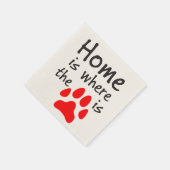 Homeは前部印刷の場所 スタンダードカクテルナプキン (角)