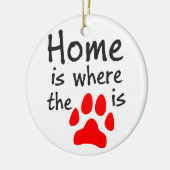 Homeは前部印刷の場所 セラミックオーナメント (左)