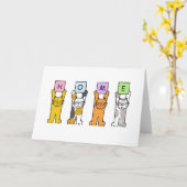 Homeは猫の漫画 カード (黄色い花)