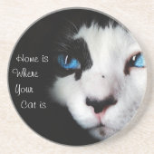 Homeは猫の白と黒 コースター (正面)