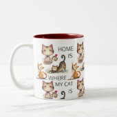 HOMEは私の猫がモノグラムである ツートーンマグカップ (左)