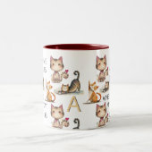 HOMEは私の猫がモノグラムである ツートーンマグカップ (中央)