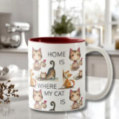 HOMEは私の猫がモノグラムである ツートーンマグカップ