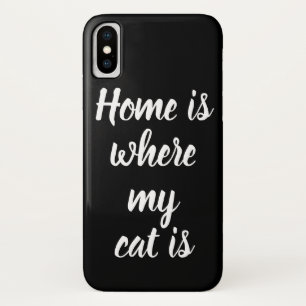 Homeは私の猫が白いスクリプトブラック iPhone X ケース