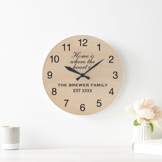 Homeは、ハートがファミリ名時計である ラージ壁時計 (ホーム)