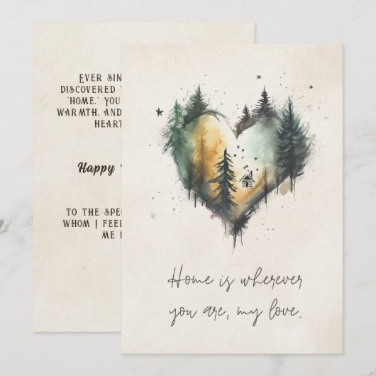 HomeはHappy Valentine's シーズンカード (正面/裏面)