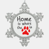 Homeはpaw printがオーナメント スノーフレークピューターオーナメント (正面)