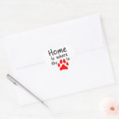Homeはpaw printがハートStickersである ハートシール (封筒)
