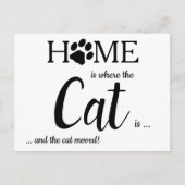 HomeはThe Catが新しいアドレスであるPet Moving 案内ポストカード (正面)