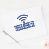 Homeはwifiが自動的に接続する場所 ラウンドシール (封筒)