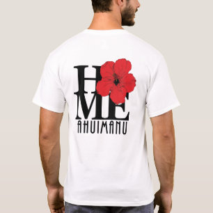 HOMEアウイマヌレッドハイビスカス(バックプリント) Tシャツ