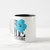 HOMEアルタモンテ春ブルーハイビスカス11oz ツートーンマグカップ (正面左)