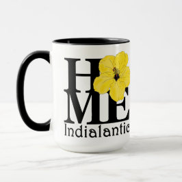HOMEインディアナティックイエローハイビスカス15oz マグカップ