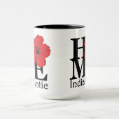 HOMEインディアナティックレッドハイビスカス15oz マグカップ (中央)
