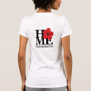 HOMEインディアナティックレッドハイビスカス(バックプリント) Tシャツ