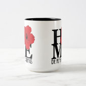 HOMEデフニーク春15ozレッドハイビスカス ツートーンマグカップ (中央)
