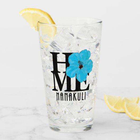 HOMEナナクリハワイブルーハイビスカス タンブラーグラス (アイス正面)