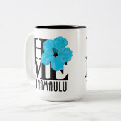 HOMEハナマウルハワイブルーハイビスカス15oz ツートーンマグカップ (正面左)