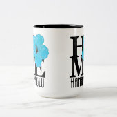 HOMEハナマウルハワイブルーハイビスカス15oz ツートーンマグカップ (中央)