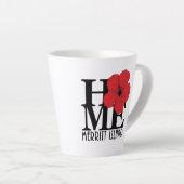 HOMeメリットアイランドレッドハイビスカス小 カフェラテマグ (右アングル)