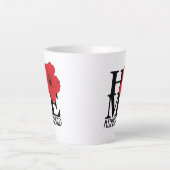 HOMeメリットアイランドレッドハイビスカス小 カフェラテマグ (正面)