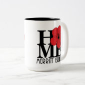 HOMEメリットアイランド15oz (赤いハイビスカス) ツートーンマグカップ (正面右)