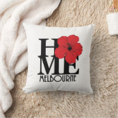 HOMEメルボルンフロリダ(赤いハイビスカス) クッション (ブランケット)